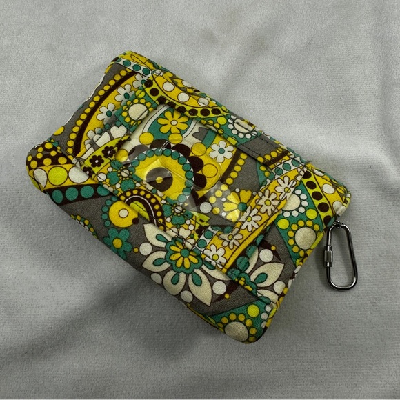 Vera Bradly Wallet Lemon Parfait Yellow Green Coastal Colorful Womens Paisley - Picture 5 of 6